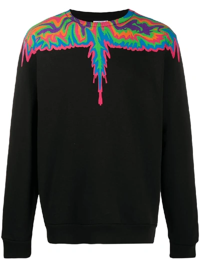 Shop Marcelo Burlon County Of Milan Psychedelic Wings-print Sweatshirt In Black