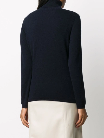 Shop Allude Roll Neck Cashmere Jumper In Blue