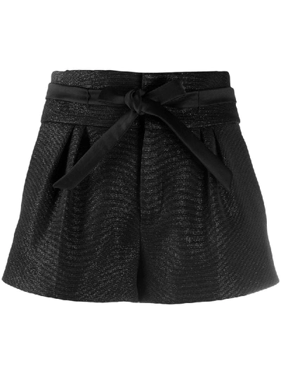 Shop Saint Laurent Tie-waist Shorts In Black