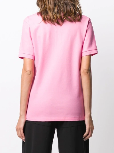 Shop Burberry Deer Patch Polo Shirt In Pink