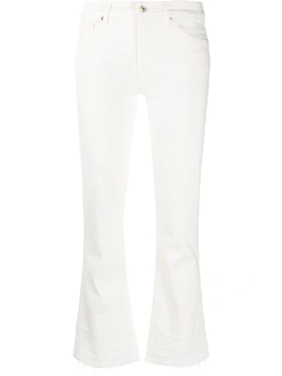 Shop 7 For All Mankind Illusion Cropped Bootcut Jeans In White
