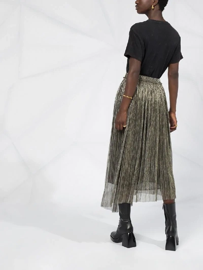 Shop Isabel Marant Étoile Dolmenae Pleated Maxi Skirt In Silver
