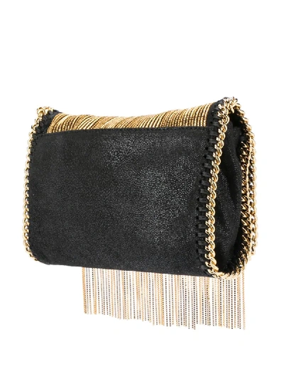 Shop Stella Mccartney Fringed Chain Crossbody Bag In Black