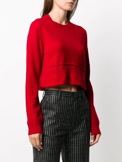 Shop Comme Des Garçons Comme Des Garçons Cropped Sweater In Red