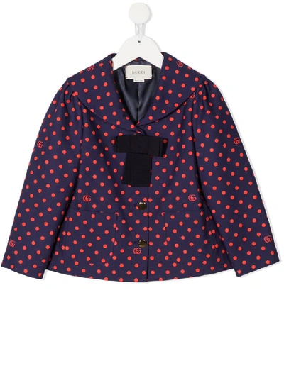 Shop Gucci Gg Polka-dot Jacket In Blue