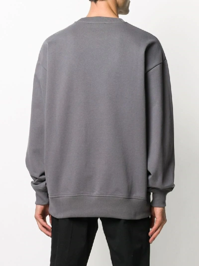 Shop Acne Studios Rhino-print Sweatshirt In Grey