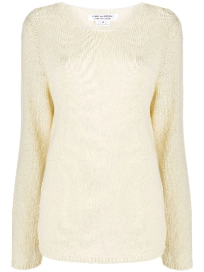 Shop Comme Des Garçons Comme Des Garçons Round Neck Sweater In Neutrals