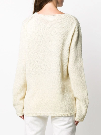 Shop Comme Des Garçons Comme Des Garçons Round Neck Sweater In Neutrals