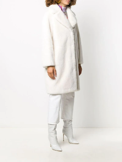 Shop Stand Studio Faux-fur Coat In White