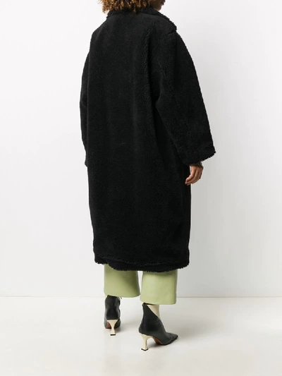 Shop Stand Studio Shearling Single-breasted Coat In Black