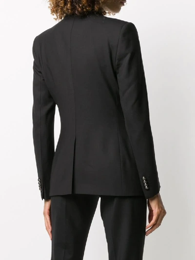 Shop Tagliatore Fitted Double-breasted Jacket In Black