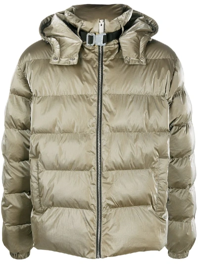 Shop Alyx Clip-neck Quilted Puffer Jacket In Green