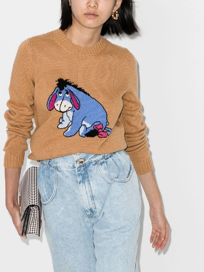 Miu Miu X Disney Eeyore Intarsia-knit Jumper In Brown | ModeSens