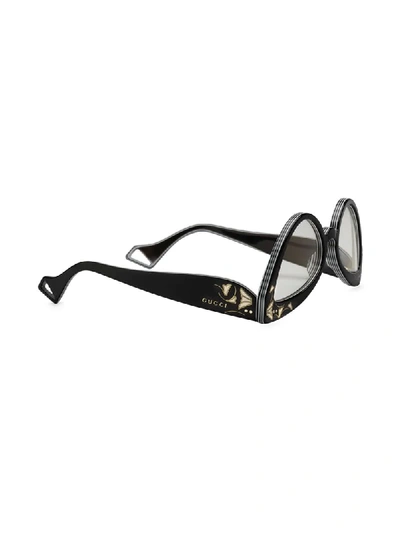Shop Gucci Inverted Cat-eye Sunglasses In Black