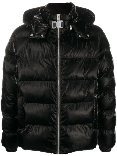 Alyx Puffer Jacket In Liquid Effect Nylon In Blk Bla   ModeSens