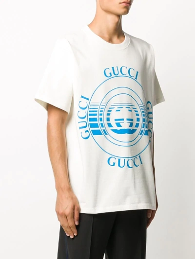 Shop Gucci Logo Printed T-shirt In White