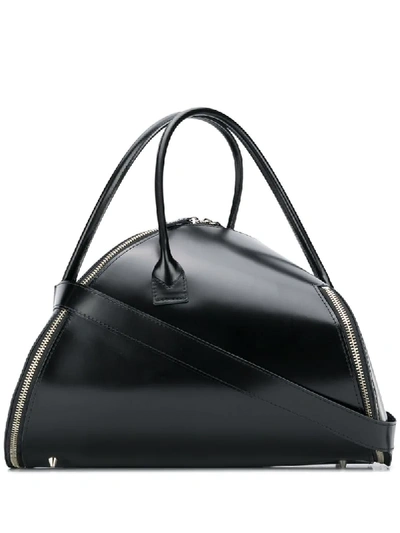 Shop Junya Watanabe Asymmetric Zip-around Tote Bag In Black
