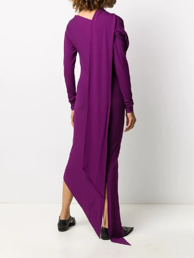 Shop Vivienne Westwood Anglomania Asymmetric Draped Panel Dress In Purple