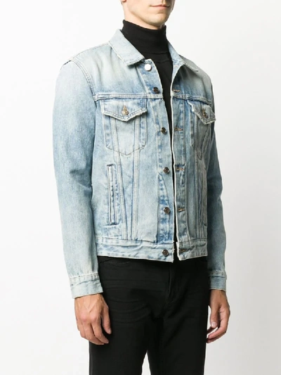 Shop Alanui Lightning Bolt Denim Jacket In Blue