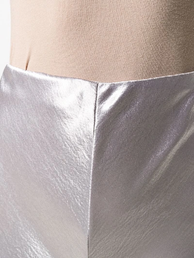 Shop Philosophy Di Lorenzo Serafini Metallic Flared-leg Trousers In Grey