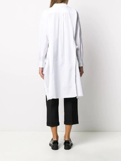 Shop Comme Des Garçons Comme Des Garçons Draped-side Longline Shirt In White
