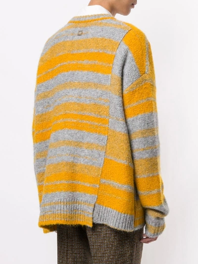 Shop Wooyoungmi Oversized Striped Cardigan In Yellow