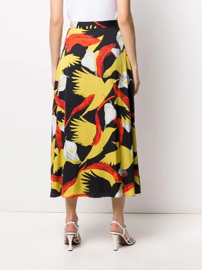 Shop Temperley London Floral Print High-waist Skirt In Black