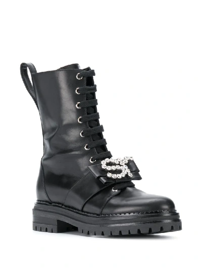 Shop Sergio Rossi Sr Icona Combat Boots In Black