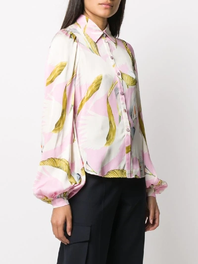 Shop Temperley London Floral-print Shirt In Pink