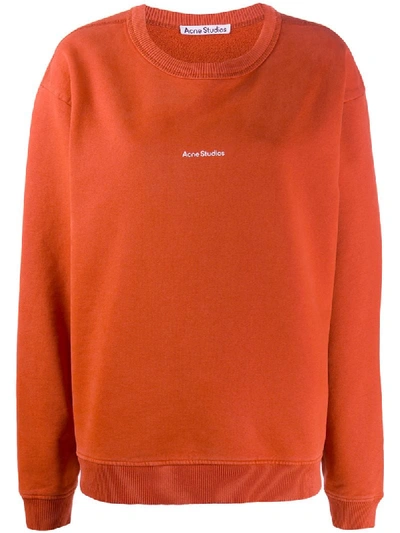 Shop Acne Studios Logo-print Sweatshirt In Orange