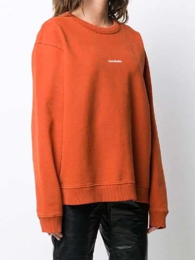 Shop Acne Studios Logo-print Sweatshirt In Orange