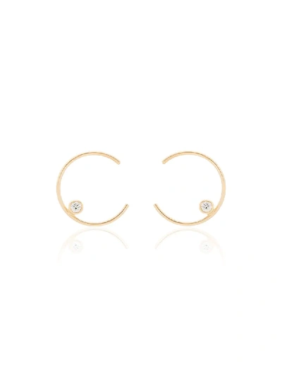 Shop Persée 18kt Yellow Gold Hoop Earrings In Yellow Gold Diamond
