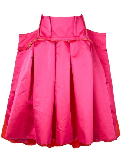 Shop Comme Des Garçons Oversized Pleated Skirt In Pink