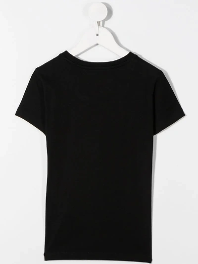 Shop Philipp Plein Junior Crystal Logo T-shirt In Black