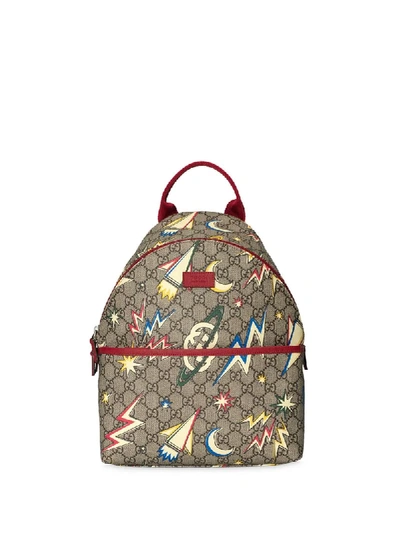 Shop Gucci Gg Space Print Backpack In Neutrals