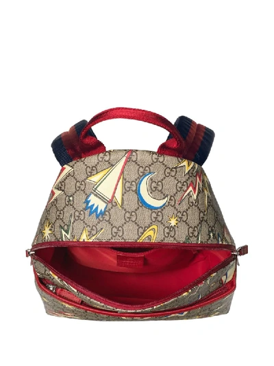 Shop Gucci Gg Space Print Backpack In Neutrals