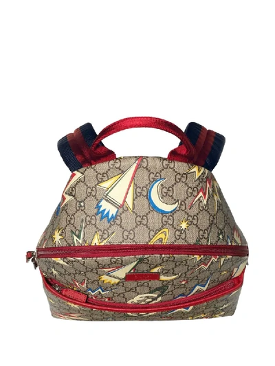 Shop Gucci Gg Space Print Backpack In Neutrals