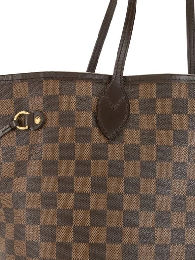 Pre-owned Louis Vuitton 2009  Neverfull Mm Damier Ebene Tote Bag In Brown