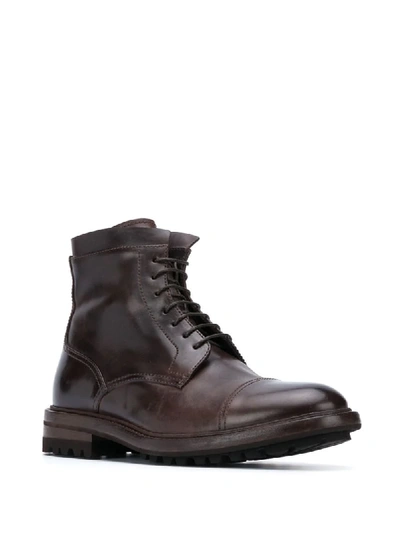 Shop Henderson Baracco Classic Lace-up Boots In Brown