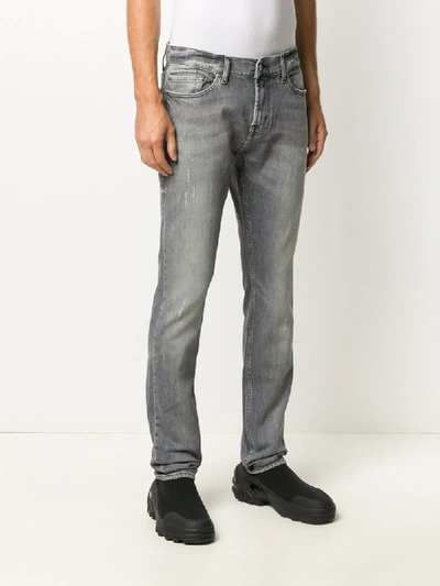 Shop 7 For All Mankind Mid-rise Straight Leg Jeans In Grey