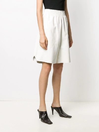 Bottega Veneta Patent Leather Bermuda Shorts In White