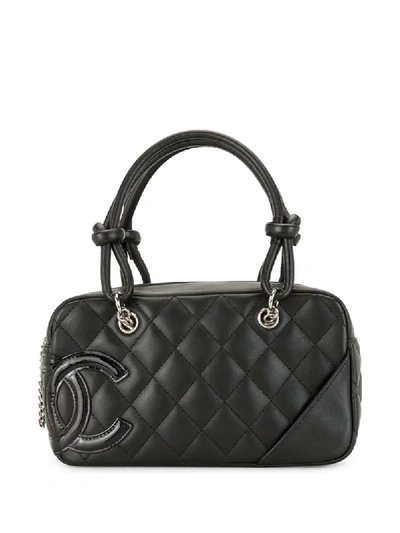 Pre-owned Chanel 2006 Cambon Diamond Quilted Cc Tote In Black