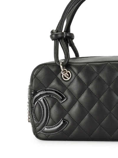 Pre-owned Chanel 2006 Cambon Diamond Quilted Cc Tote In Black