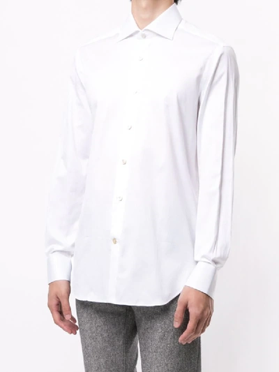 Shop Kiton Poplin Shirt In White