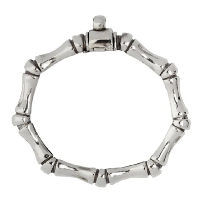 Shop Emanuele Bicocchi Silver Bone Bracelet