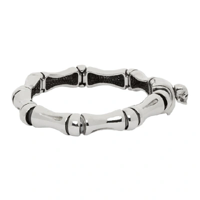 Shop Emanuele Bicocchi Silver Bone Bracelet