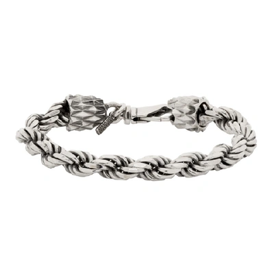 Shop Emanuele Bicocchi Silver Rope Chain Bracelet