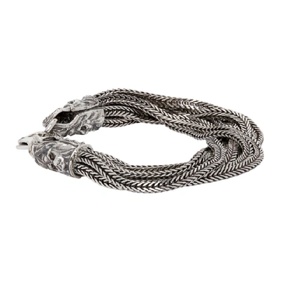 Shop Emanuele Bicocchi Silver Multi Strand Bracelet