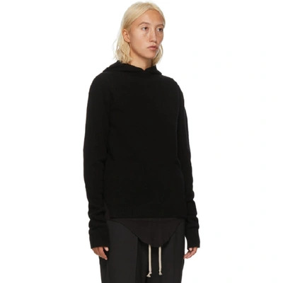 Shop Rick Owens Black Recycled Hoodie In 09 Black