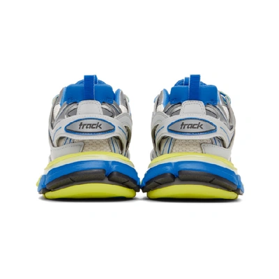 Shop Balenciaga Grey And Blue Track Sneakers In 1247 Grey